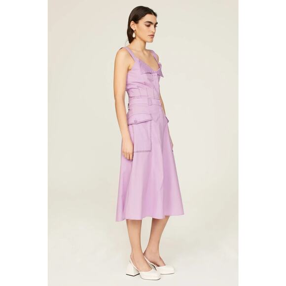 Hofmann Copenhagen Elina Skirt Organic Cotton A-Line Midi Purple Size Small - Picture 3 of 16